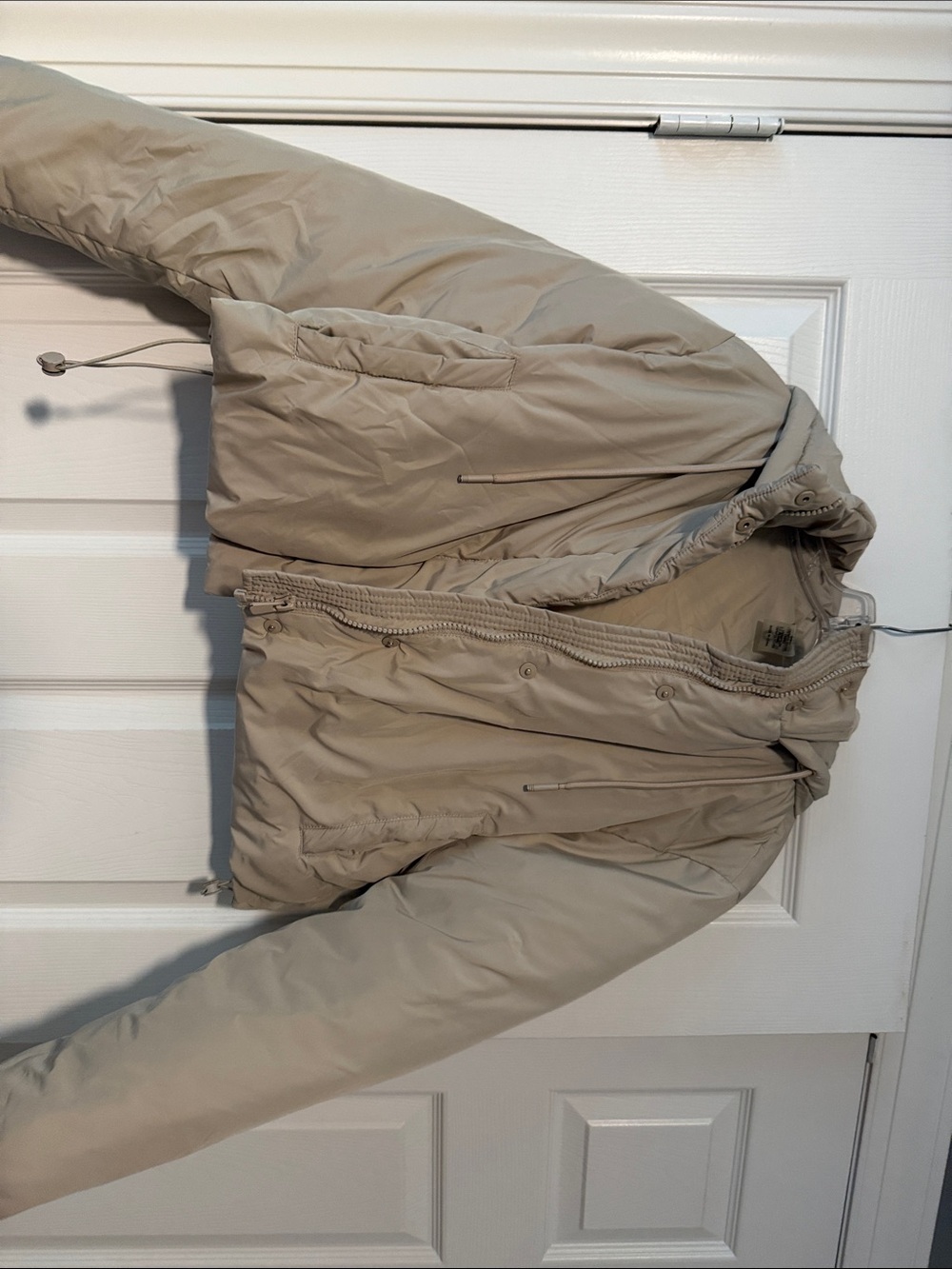 Mono B Lightweight Puffer Jacket in Beige